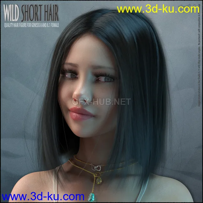 Wild Short Hair for Genesis 8 and 8.1模型的图片1