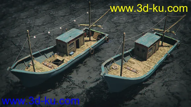 Wood Fishing Boat模型的图片2