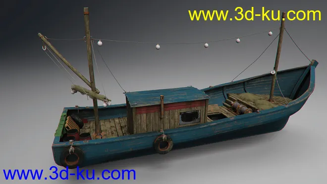 Wood Fishing Boat模型的图片3