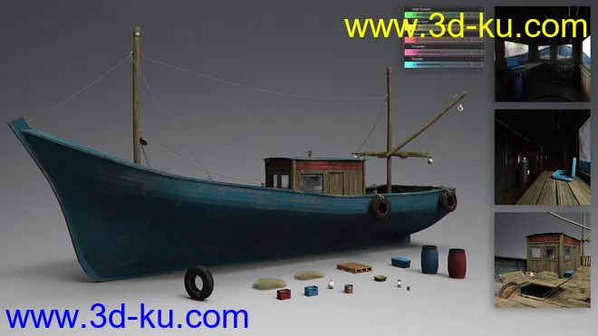 Wood Fishing Boat模型的图片5