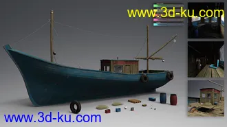 3D打印模型Wood Fishing Boat的图片