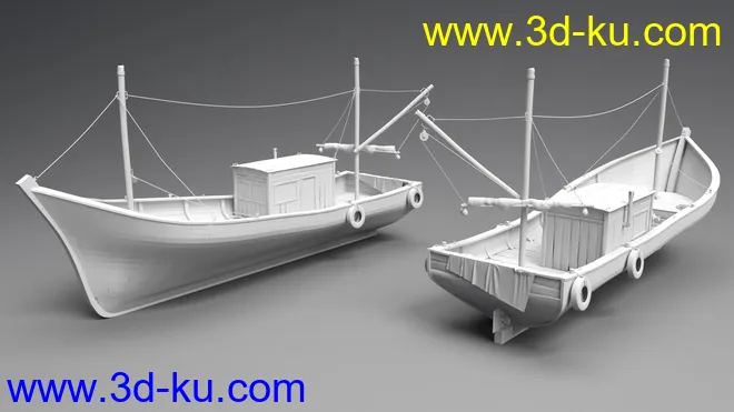 Wood Fishing Boat模型的图片6