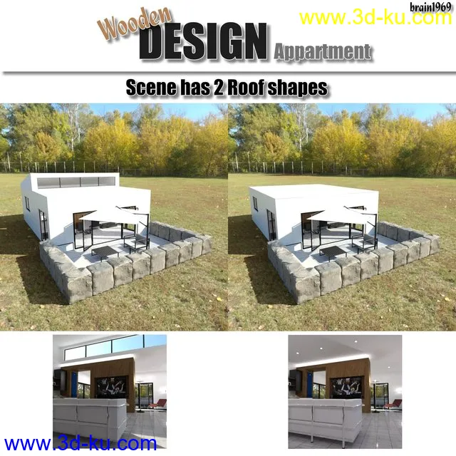 Wooden Design Appartment模型的图片1