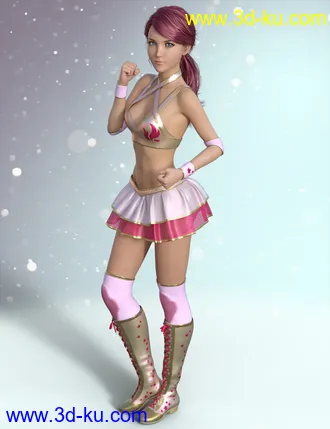 3D打印模型Wrestling Goddess Outfit and Hair for Genesis 8 and Genesis 8.1 Females的图片