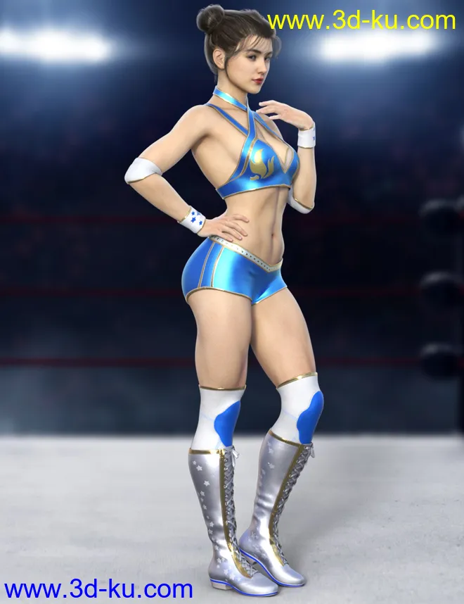 Wrestling Goddess Outfit and Hair for Genesis 8 and Genesis 8.1 Females模型的图片11