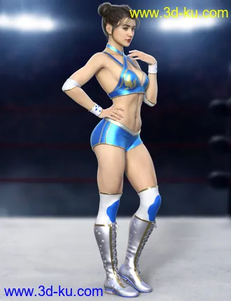 3D打印模型Wrestling Goddess Outfit and Hair for Genesis 8 and Genesis 8.1 Females的图片