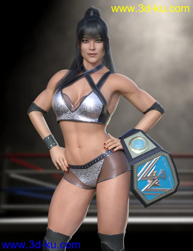 Wrestling Goddess Outfit and Hair for Genesis 8 and Genesis 8.1 Females模型的图片12