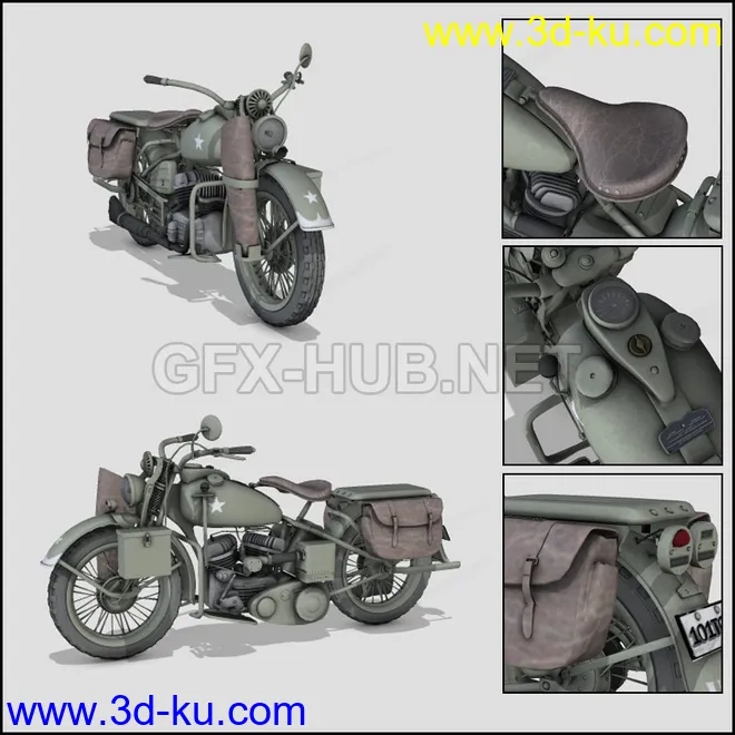 WW2 USA WLA MOTORCYCLE模型的图片1
