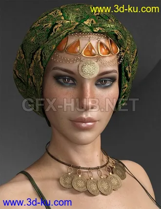 3D打印模型X Fashion Headpiece and Accessories for Genesis 8 Females的图片