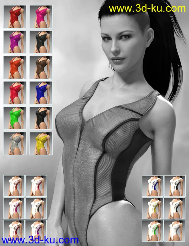 X-Fashion Action Bodysuit for Genesis 8 Female(s)模型的图片5