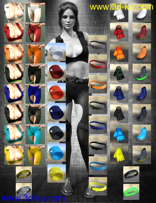 X-Fashion Combat Outfit for Genesis 8 Female(s)模型的图片4