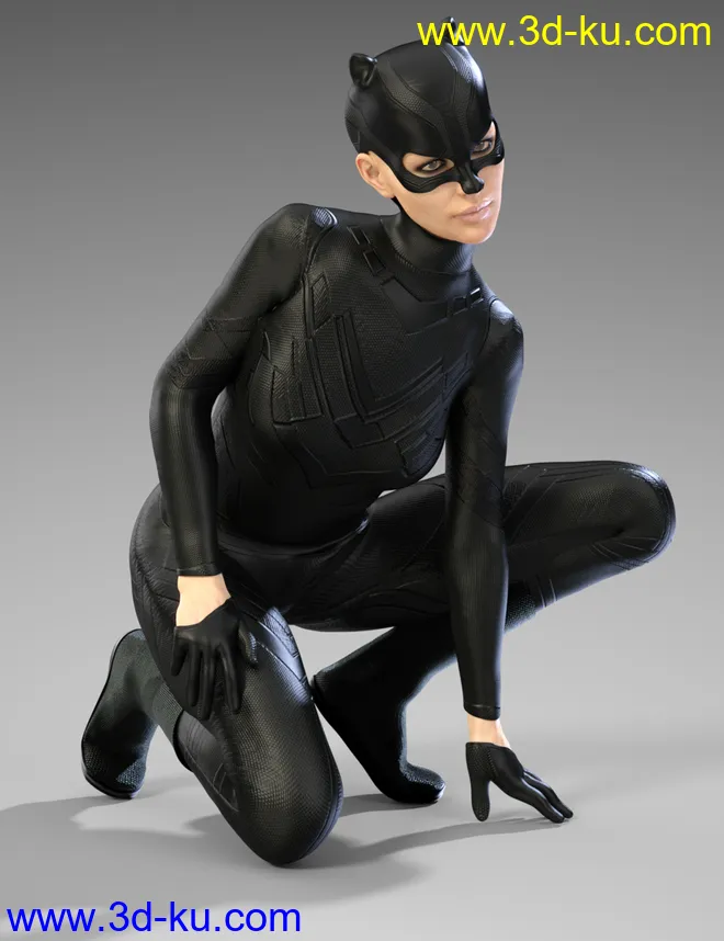 X-Fashion Dark Cat Outfit for Genesis 8 Female(s)模型的图片1