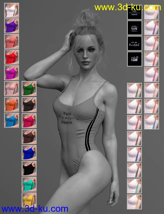 X-Fashion Inspire Bathsuit for Genesis 8 Female(s)模型的图片4