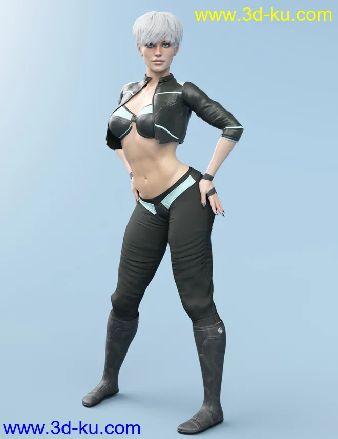 X-Fashion Intrigue Outfit for Genesis 8 Female(s)模型的图片3