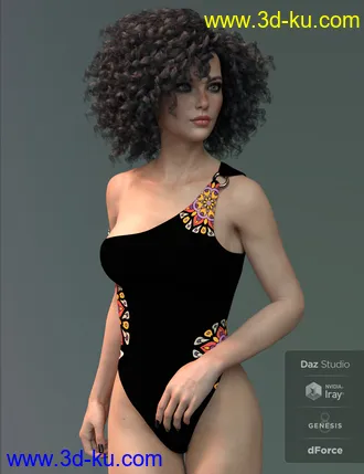 3D打印模型X-Fashion Mandala Swimsuit for Genesis 8 Female(s)的图片