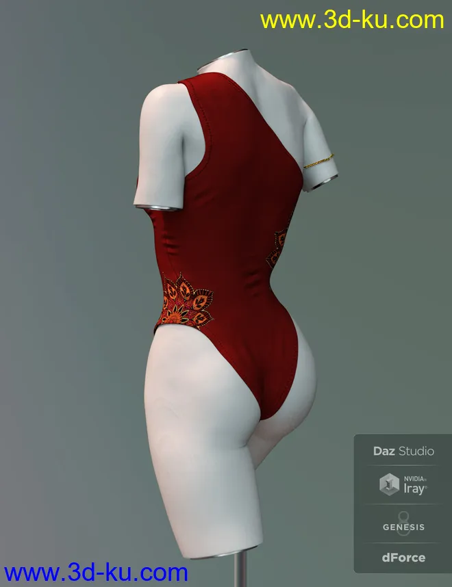 X-Fashion Mandala Swimsuit for Genesis 8 Female(s)模型的图片4