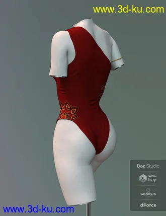 3D打印模型X-Fashion Mandala Swimsuit for Genesis 8 Female(s)的图片