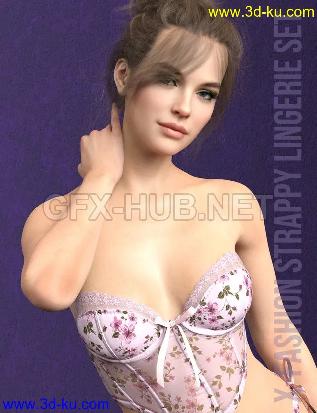 X-Fashion Strappy Lingerie Set模型的图片1
