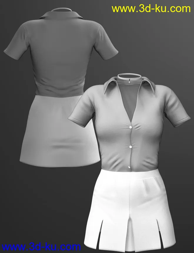 X-Fashion Uniform 05 for Genesis 8 Female(s)模型的图片5