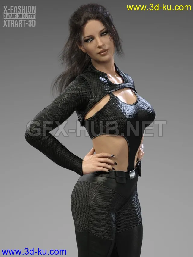 X-Fashion XWarrior Outfit for Genesis 8 Females模型的图片1