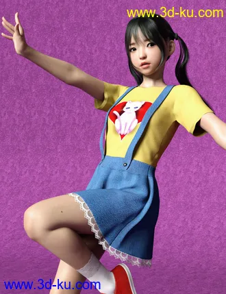 3D打印模型Yui Remake Character and Hair for Genesis 8.1 Female的图片