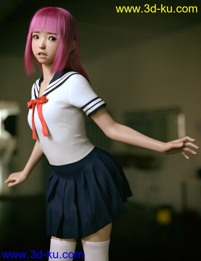 Yui Remake Character and Hair for Genesis 8.1 Female模型的图片4