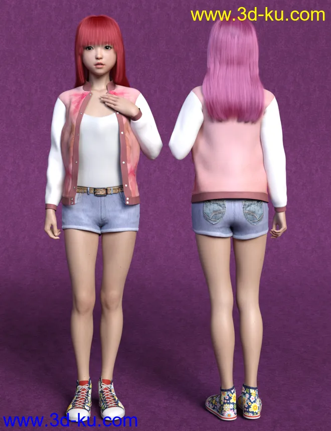 Yui Remake Character and Hair for Genesis 8.1 Female模型的图片7