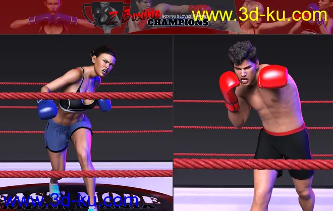 Z Boxing Champions Gloves and Poses模型的图片4