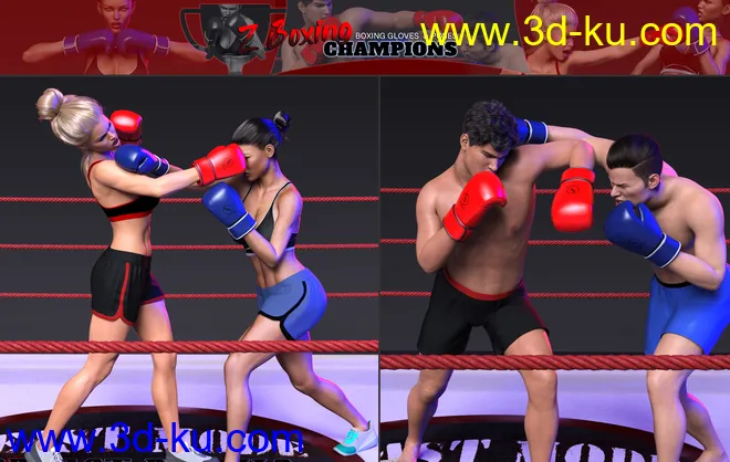 Z Boxing Champions Gloves and Poses模型的图片5