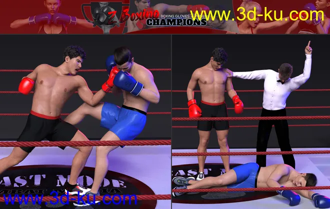 Z Boxing Champions Gloves and Poses模型的图片10