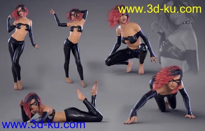 Z Cat Woman - Poses for Genesis 8 Female and Victoria 8模型的图片3