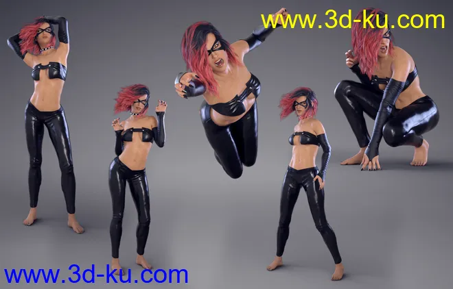 Z Cat Woman - Poses for Genesis 8 Female and Victoria 8模型的图片4