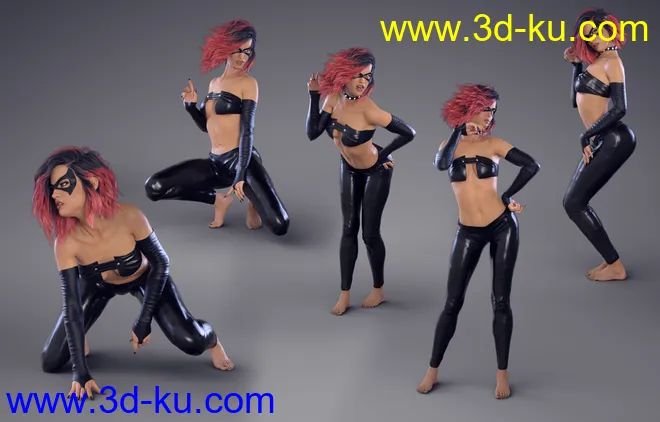 Z Cat Woman - Poses for Genesis 8 Female and Victoria 8模型的图片5