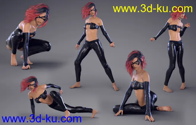 Z Cat Woman - Poses for Genesis 8 Female and Victoria 8模型的图片7