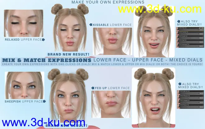 Z Colorful Emotions Mix and Match Expressions for Genesis 8.1 Female模型的图片4