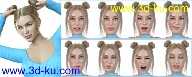 Z Colorful Emotions Mix and Match Expressions for Genesis 8.1 Female模型的图片5