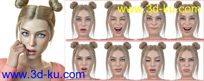 Z Colorful Emotions Mix and Match Expressions for Genesis 8.1 Female模型的图片6
