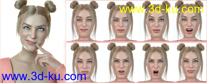 Z Colorful Emotions Mix and Match Expressions for Genesis 8.1 Female模型的图片8