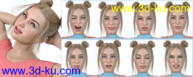 Z Colorful Emotions Mix and Match Expressions for Genesis 8.1 Female模型的图片9
