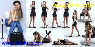 3D打印模型Z Folding Smartphone and Poses Mega Set for Genesis 8 and 8.1 Female的图片