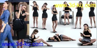 3D打印模型Z Folding Smartphone and Poses Mega Set for Genesis 8 and 8.1 Female的图片