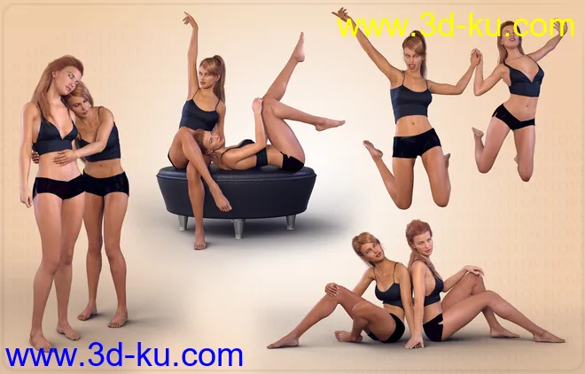 Z Friendship - Poses for Genesis 8 Female and Victoria 8模型的图片5
