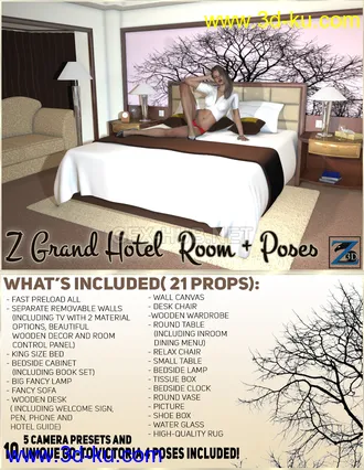 3D打印模型Z Grand Hotel Room + Poses的图片
