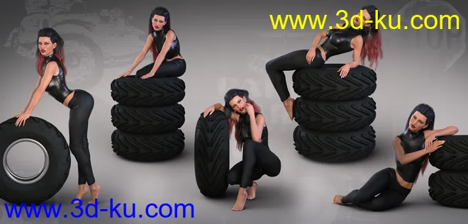 Z Hot Wheels - Props and Poses for Genesis 3 and 8 Female模型的图片6