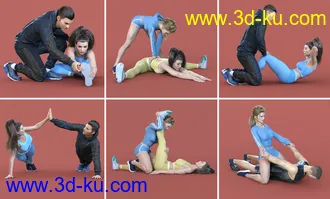 3D打印模型Z My Fitness Coach Couple Poses for Genesis 8 and 8.1的图片