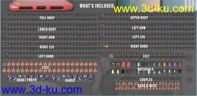 Z My Smartphone Mega Set For Genesis 8 and 8.1模型的图片8
