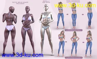 3D打印模型Z Petite Belle Shape and Pose Mega Set for Genesis 8 and 8.1 Females的图片