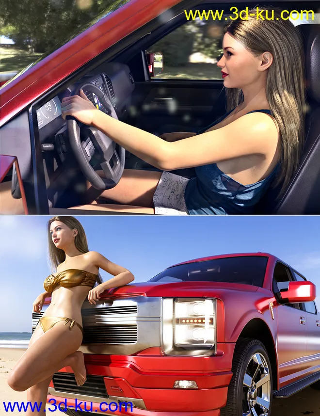 Z Pickup Truck Poses for Genesis 8 and 8.1模型的图片1