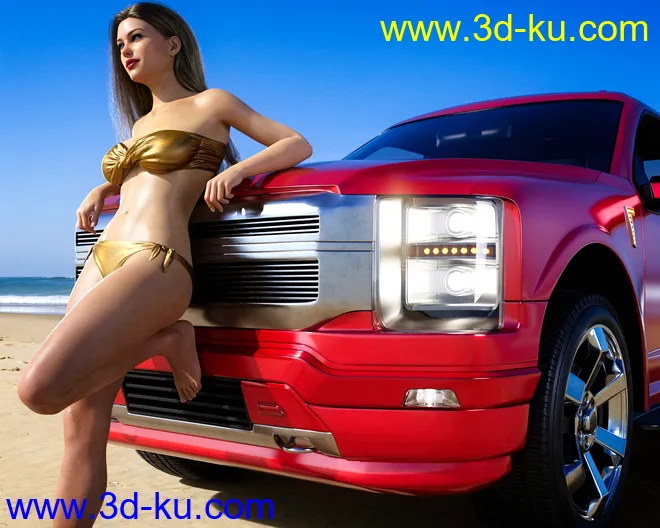 Z Pickup Truck Poses for Genesis 8 and 8.1模型的图片2