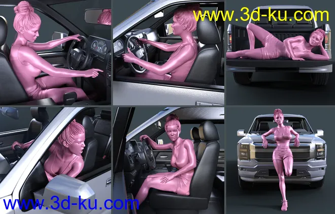 Z Pickup Truck Poses for Genesis 8 and 8.1模型的图片5
